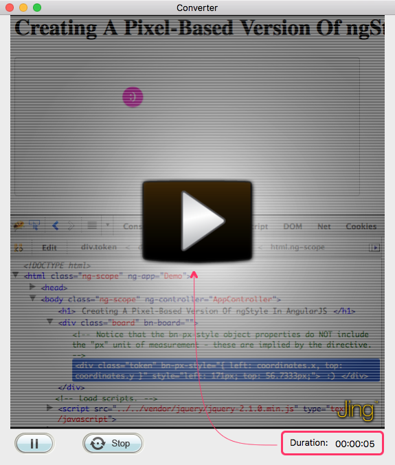 SWF converter for Mac plays back SWF movie and records output.