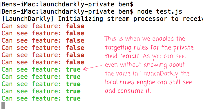 LaunchDarkly rules engine synchronization in the background.