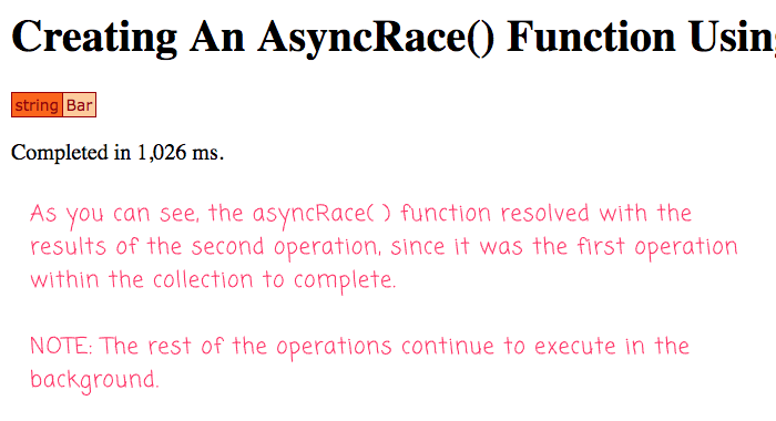 Using runAsync() and parallel iteration to create an asyncRace() function in Lucee 5 CFML.