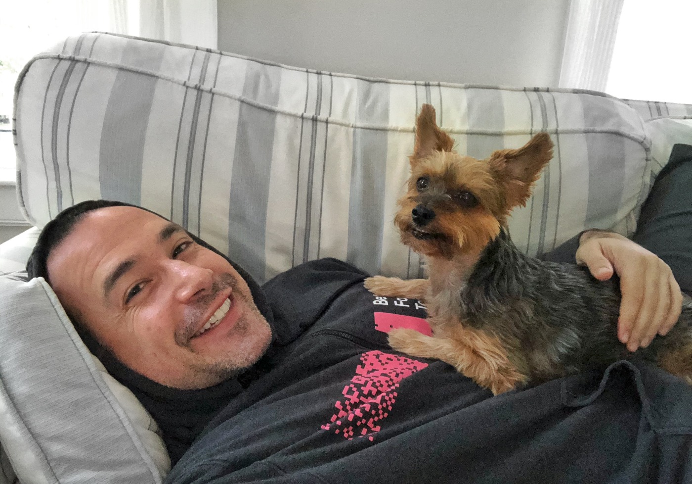 Ben Nadel and his dog Lucy enjoy the benefits of working remotely at InVision, one of the world's largest all-remote companies.