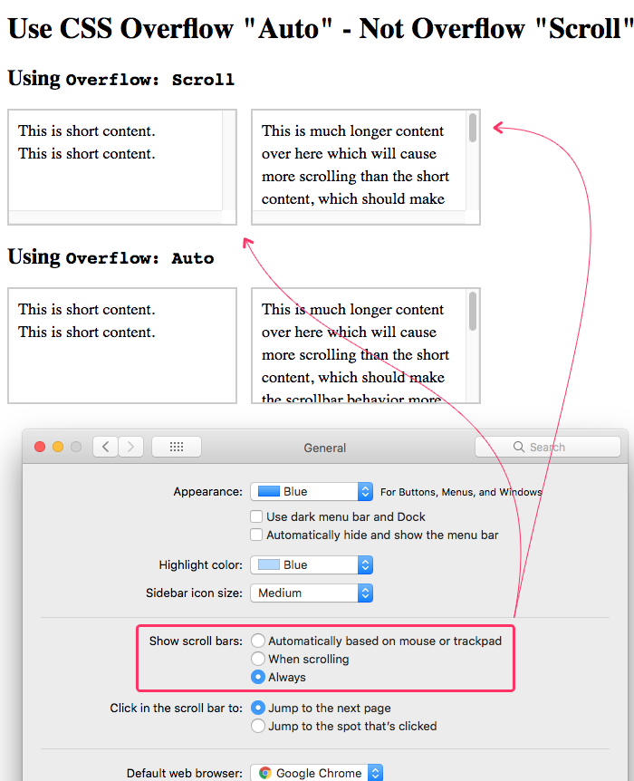 content overflow css