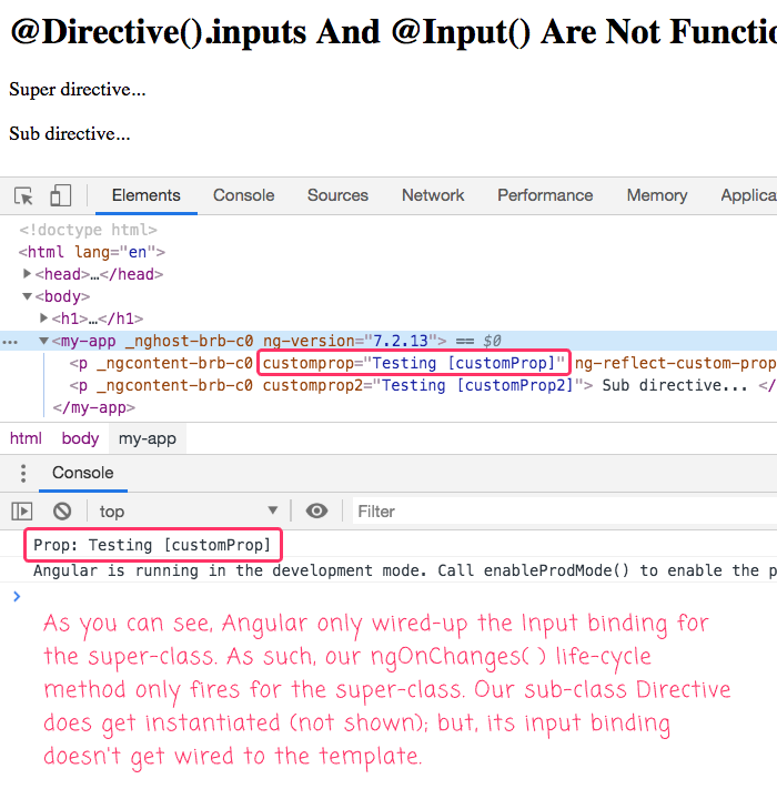 Directive input bindings affect the way Angular maps attributes onto class properties.