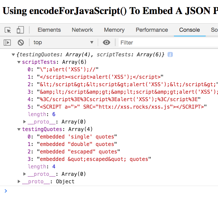 using-encodeforjavascript-to-embed-a-json-payload-as-configuration