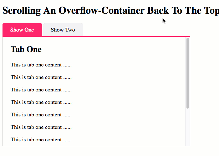 Scrolling An Overflow-Container Back To The Top On Content Change In Angular  