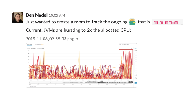 A DataDog graph of JVM CPUs going through the roof.