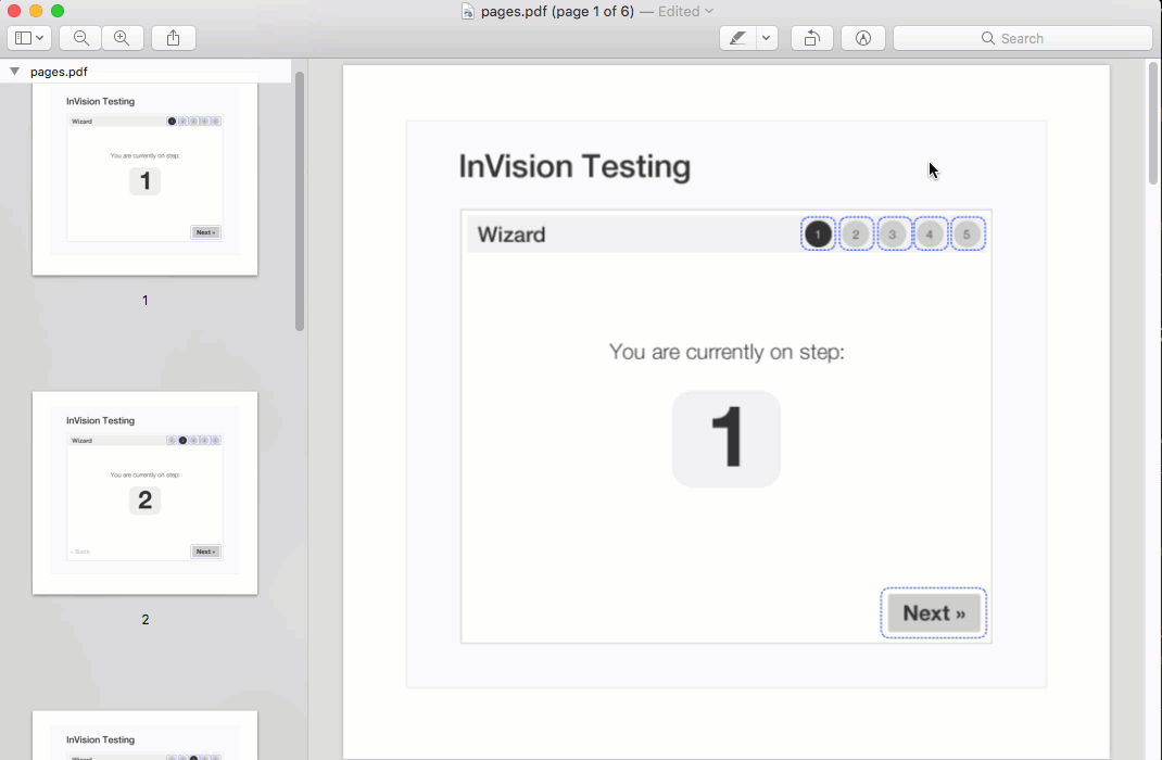 An interactive PDF generated from an InVision prototype using Lucee CFML.