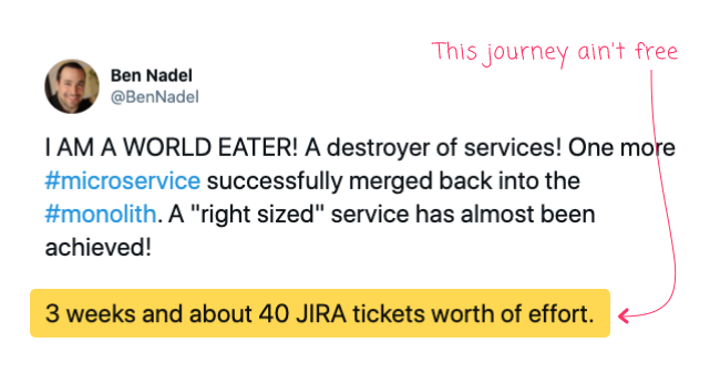 Tweet highlight: 3 weeks and about 40 JIRA tickets worth of effort.