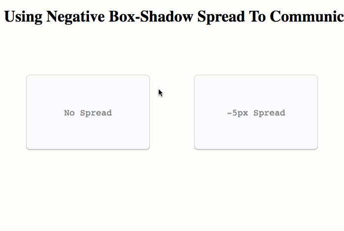Two boxes rising up off the page using box-shadow in CSS.