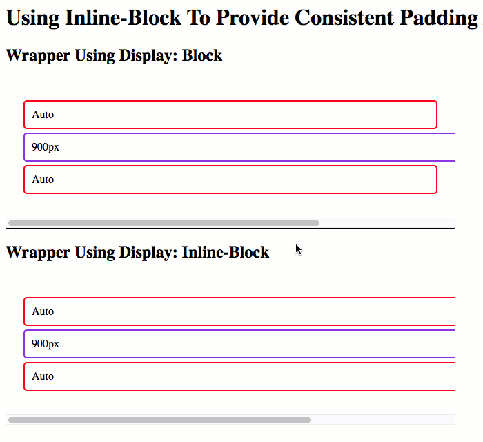 Using Inline-Block To Provide Consistent Padding