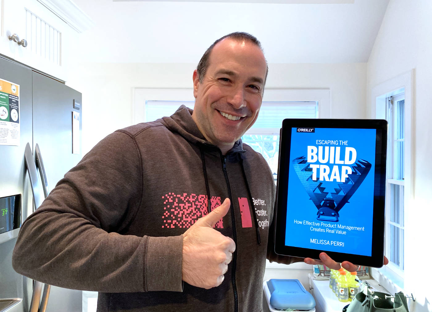 Ben Nadel giving the thumbs-up to Escaping the Build Trap by Melissa Perri.