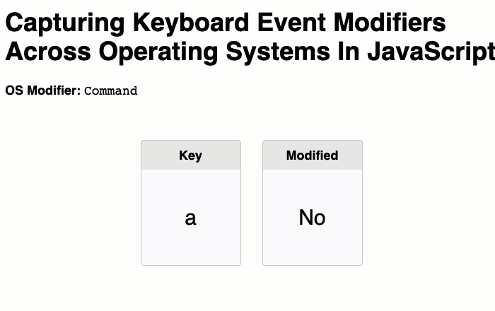 Keyboard event modifier detection on MacOS.