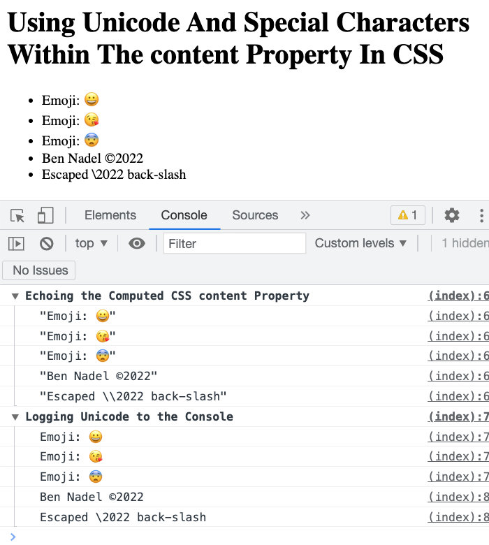 Using Unicode And Special Characters Within The Content Property In CSS