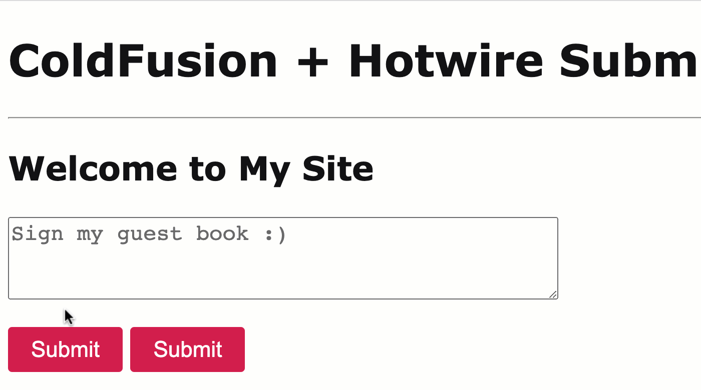 Only one submit button is updated with the disabled attribute and the 'data-turbo-submits-with' during a Hotwire form submission.
