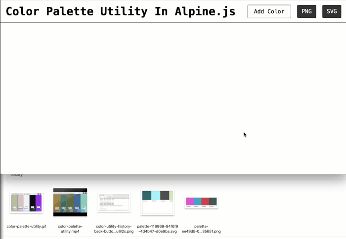 Color Palette Utility In Apline.js