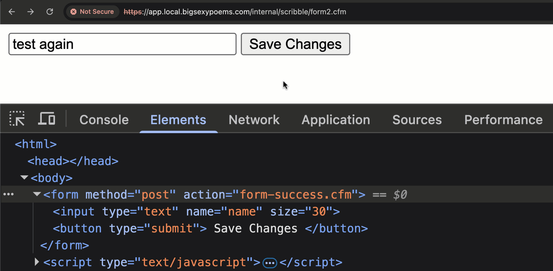 Screen recording of user submitting a form and then hitting the back button to return to that form. Upon back navigation, an annotation points out that the submit button has been re-enabled.