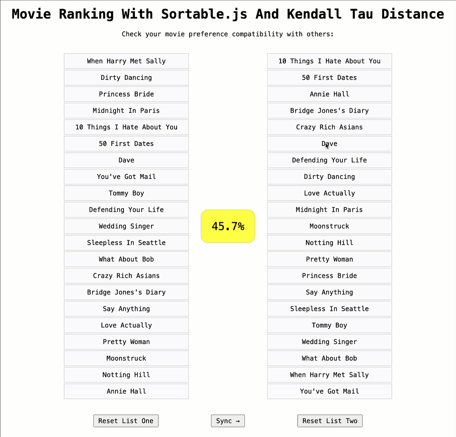 GIF of user dragging and dropping movie titles.