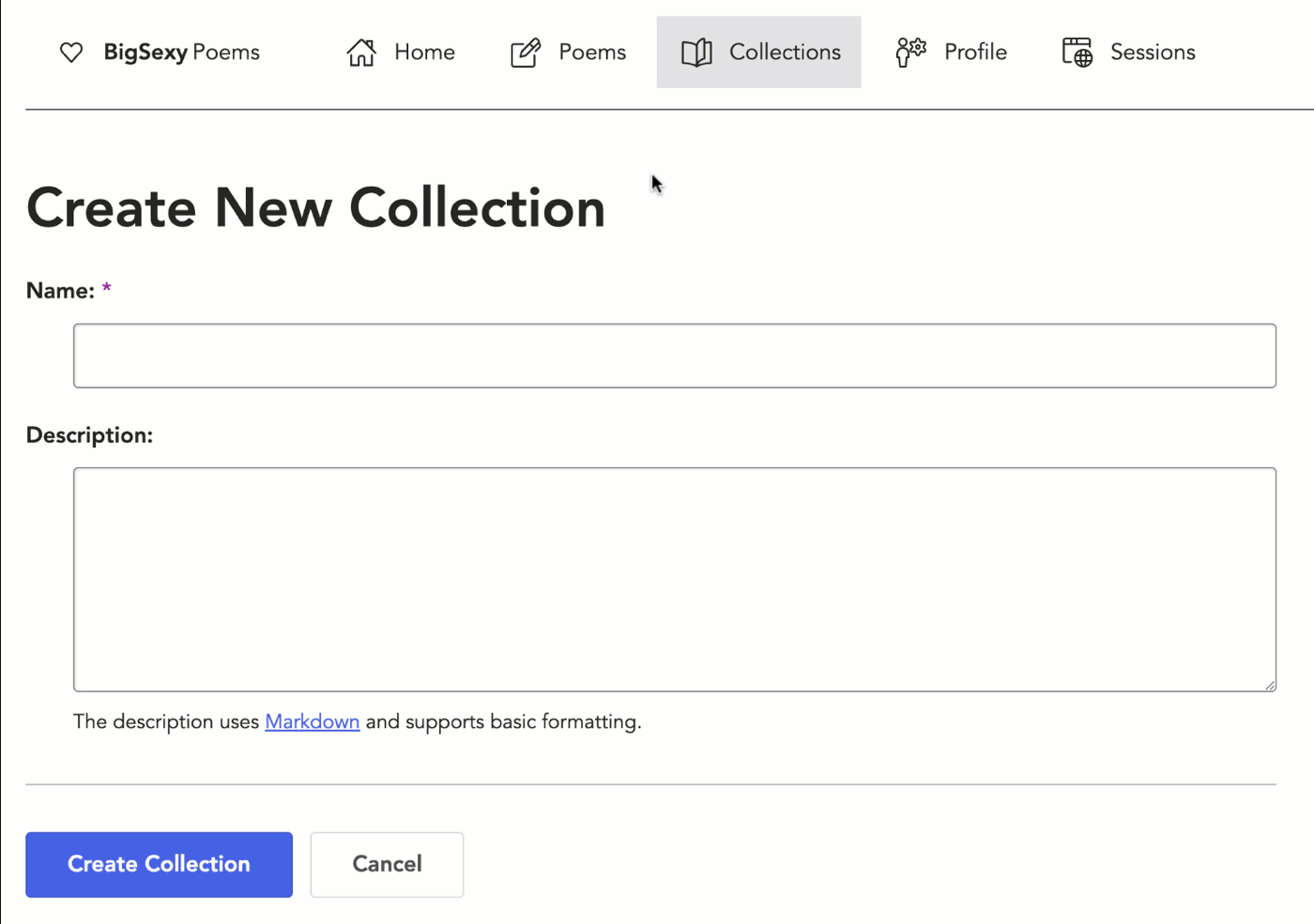 Screen recording of form receiving focus using `f` key.