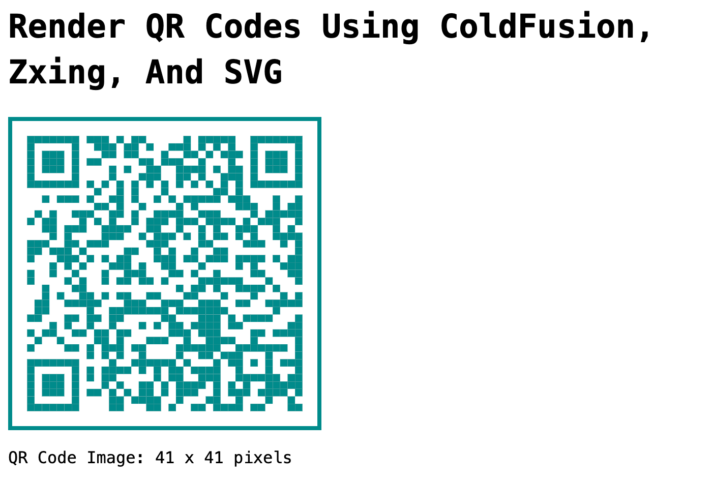 QR code rendered with SVG.