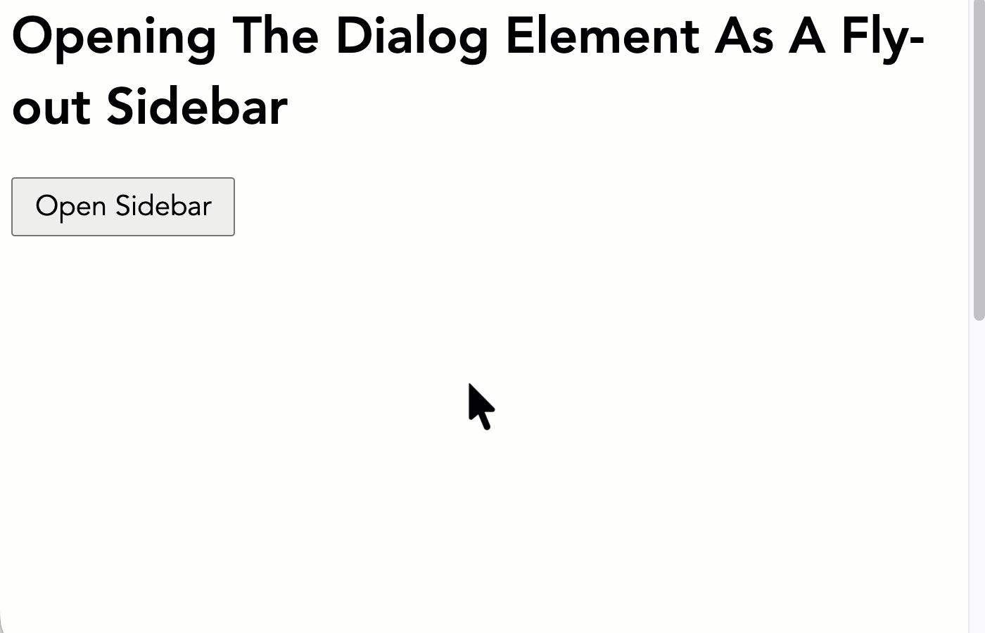 Screen recording of a sidebar opening and closing.